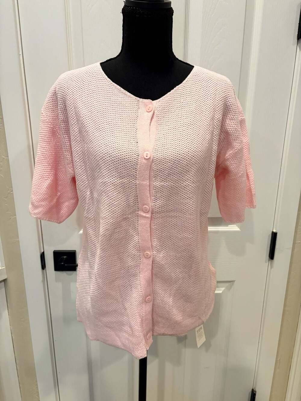 Saodimallsu Short Sleeve Cardigan Size S Pink (78)